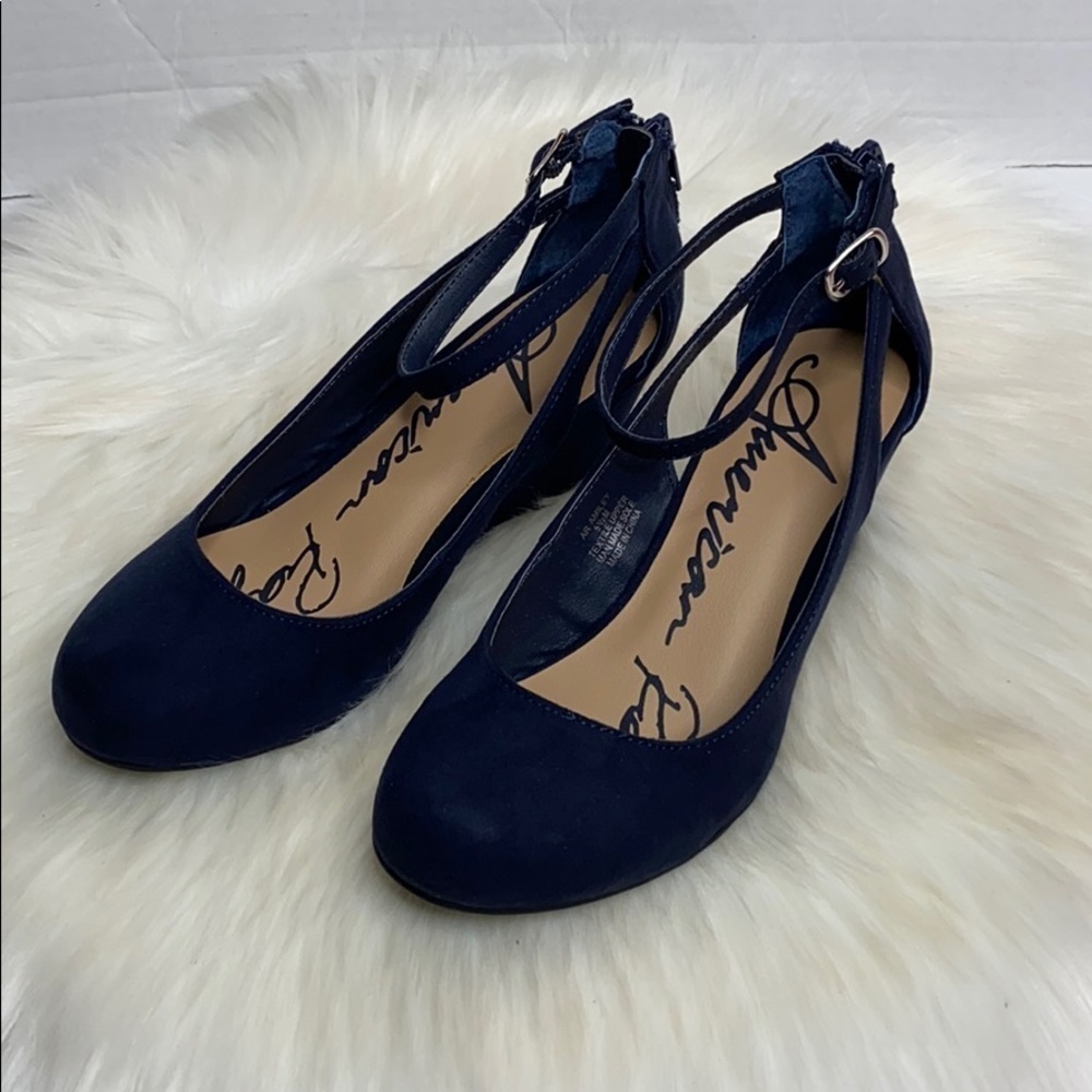 American Rag Navy Blue wedges shoes size 5.5 M - Picture 3 of 9